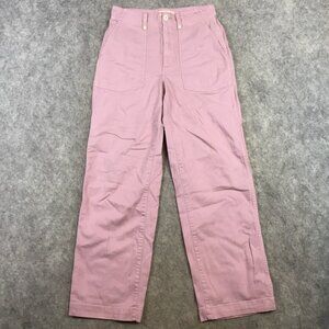 Madewell Jeans 26 Retro High Waist Straight Baggy Leg Pink Flap Pockets Cotton